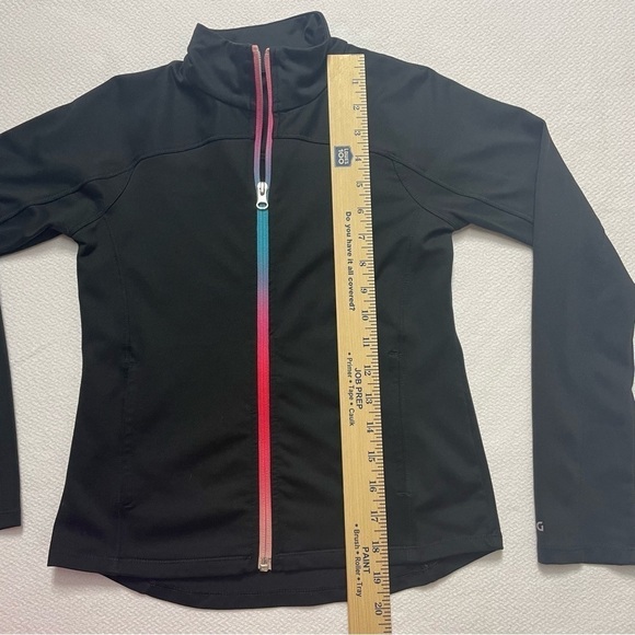 DSG Black Athletic Jacket Rainbow Zipper Girl’s Size Small (8-9) - Picture 7 of 10
